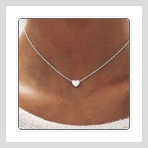 Silver heart necklace adjustable